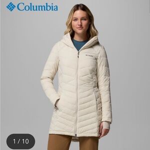 Columbia Women's Joy Peak ll Mid Cream Hooded Puffer Jacket in Medium NWT